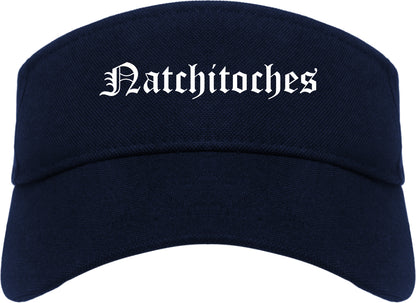 Natchitoches Louisiana LA Old English Mens Visor Cap Hat Navy Blue
