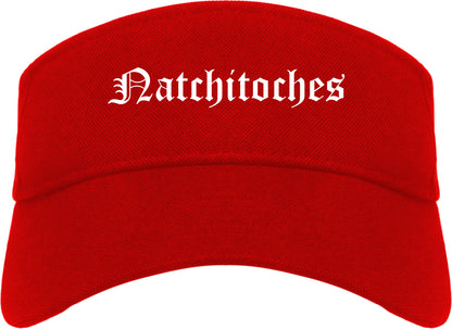 Natchitoches Louisiana LA Old English Mens Visor Cap Hat Red