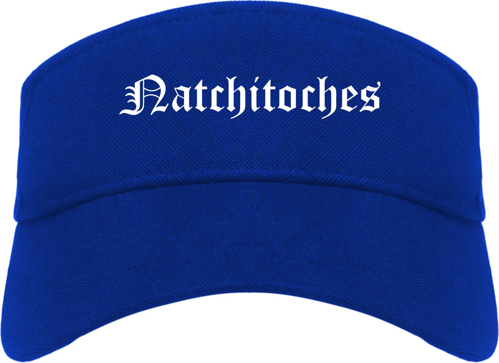 Natchitoches Louisiana LA Old English Mens Visor Cap Hat Royal Blue