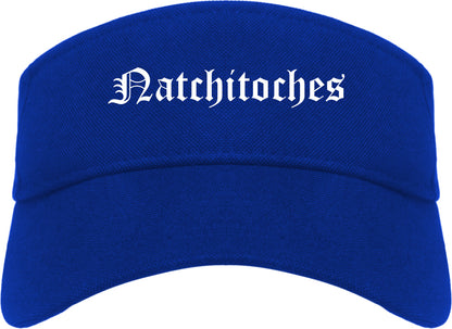 Natchitoches Louisiana LA Old English Mens Visor Cap Hat Royal Blue