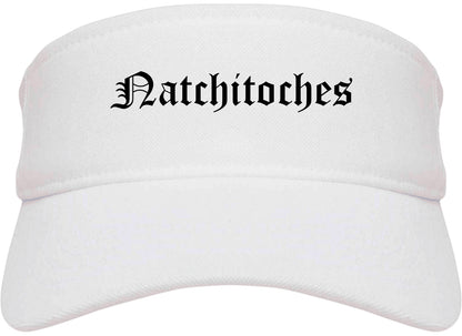 Natchitoches Louisiana LA Old English Mens Visor Cap Hat White