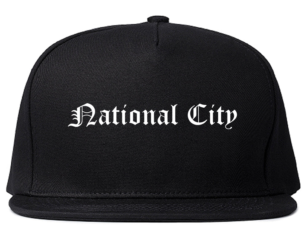 National City California CA Old English Mens Snapback Hat Black