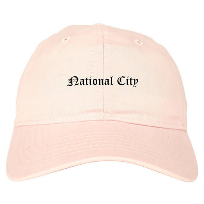 National City California CA Old English Mens Dad Hat Baseball Cap Pink