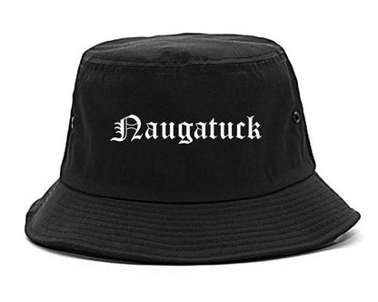 Naugatuck Connecticut CT Old English Mens Bucket Hat Black