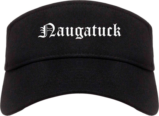 Naugatuck Connecticut CT Old English Mens Visor Cap Hat Black