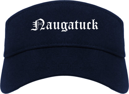 Naugatuck Connecticut CT Old English Mens Visor Cap Hat Navy Blue