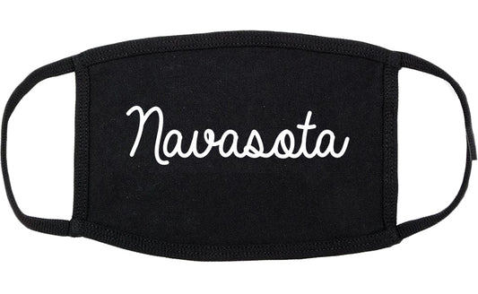 Navasota Texas TX Script Cotton Face Mask Black