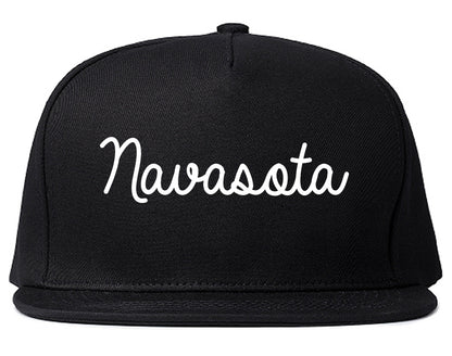 Navasota Texas TX Script Mens Snapback Hat Black