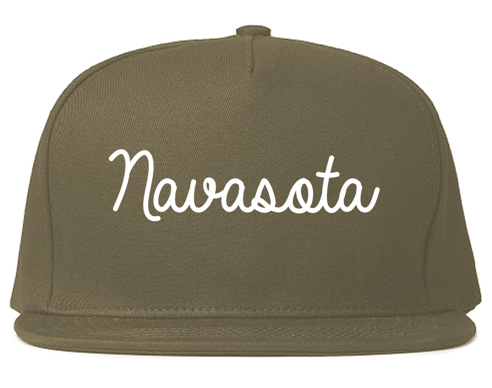 Navasota Texas TX Script Mens Snapback Hat Grey