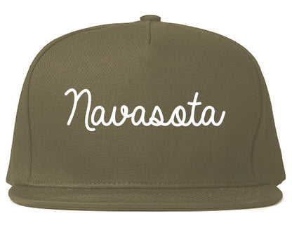 Navasota Texas TX Script Mens Snapback Hat Grey