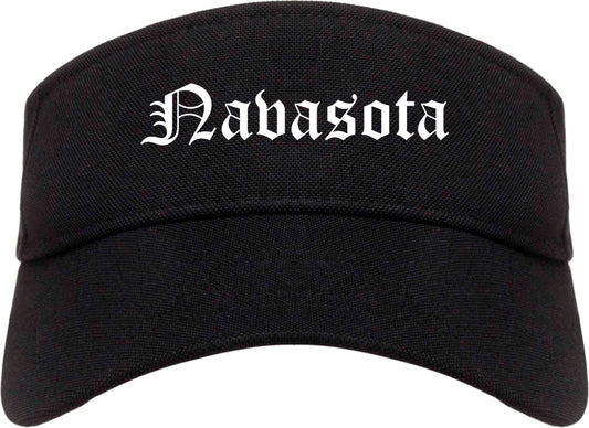 Navasota Texas TX Old English Mens Visor Cap Hat Black