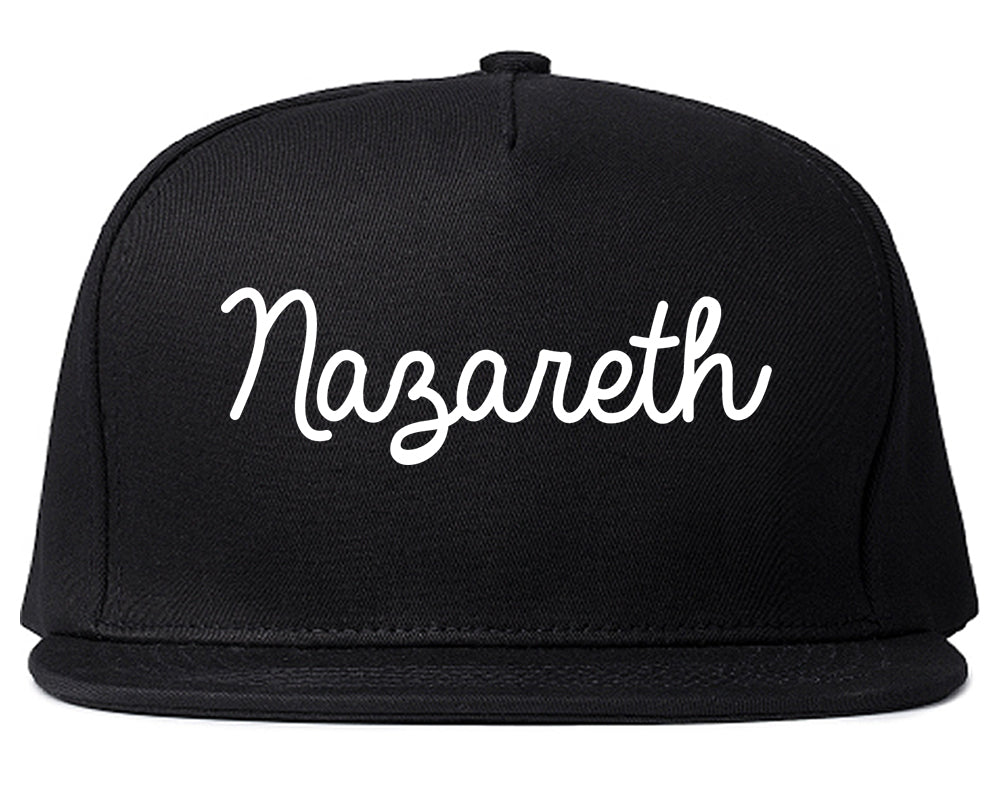 Nazareth Pennsylvania PA Script Mens Snapback Hat Black