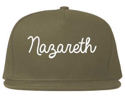 Nazareth Pennsylvania PA Script Mens Snapback Hat Grey
