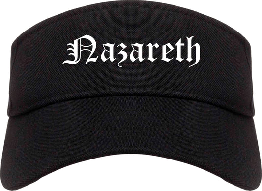 Nazareth Pennsylvania PA Old English Mens Visor Cap Hat Black