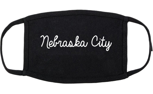 Nebraska City Nebraska NE Script Cotton Face Mask Black