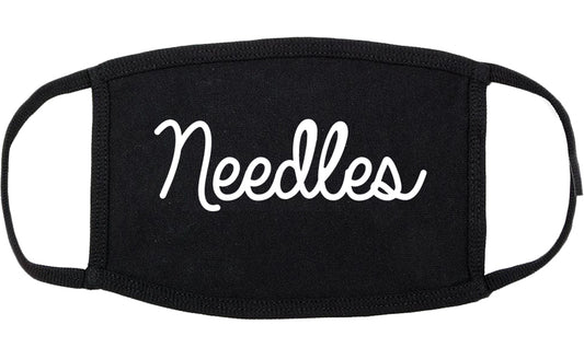 Needles California CA Script Cotton Face Mask Black