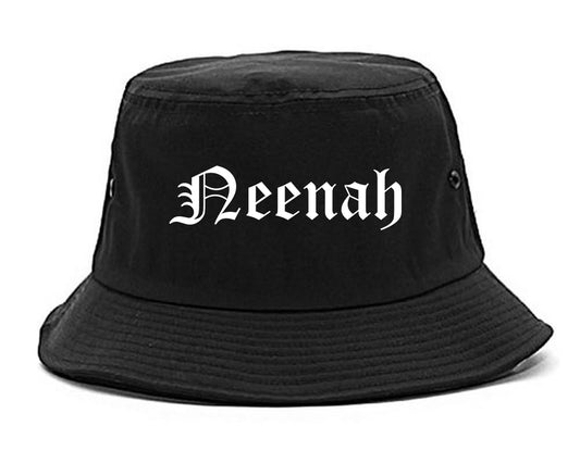 Neenah Wisconsin WI Old English Mens Bucket Hat Black