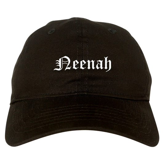 Neenah Wisconsin WI Old English Mens Dad Hat Baseball Cap Black