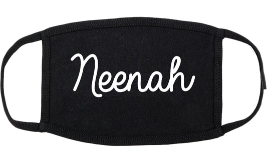 Neenah Wisconsin WI Script Cotton Face Mask Black