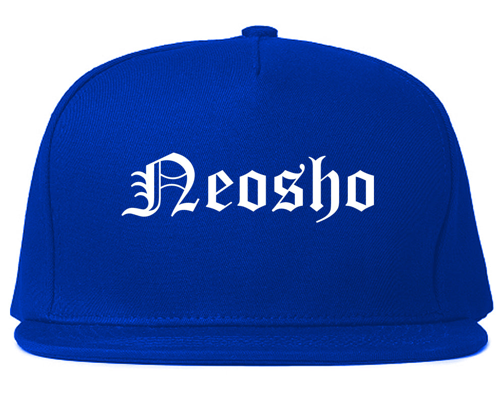 Neosho Missouri MO Old English Mens Snapback Hat Royal Blue