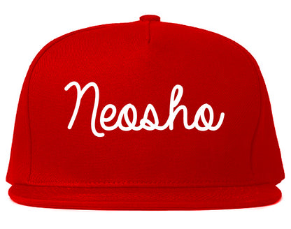 Neosho Missouri MO Script Mens Snapback Hat Red