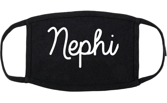 Nephi Utah UT Script Cotton Face Mask Black