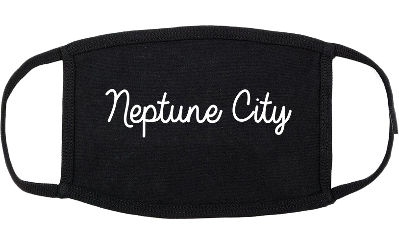 Neptune City New Jersey NJ Script Cotton Face Mask Black