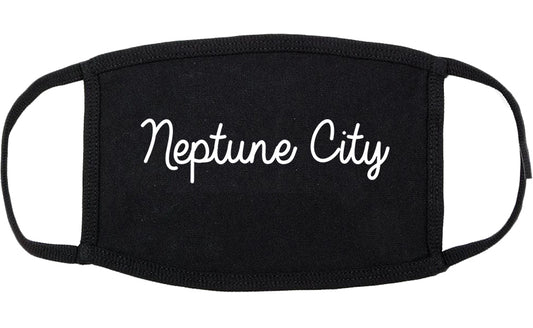 Neptune City New Jersey NJ Script Cotton Face Mask Black