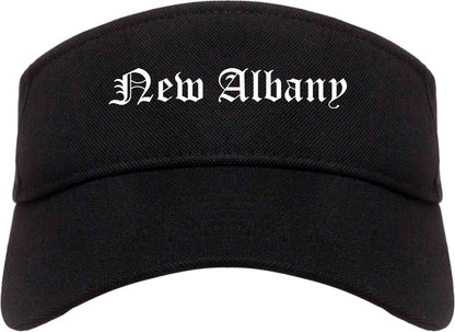 New Albany Mississippi MS Old English Mens Visor Cap Hat Black