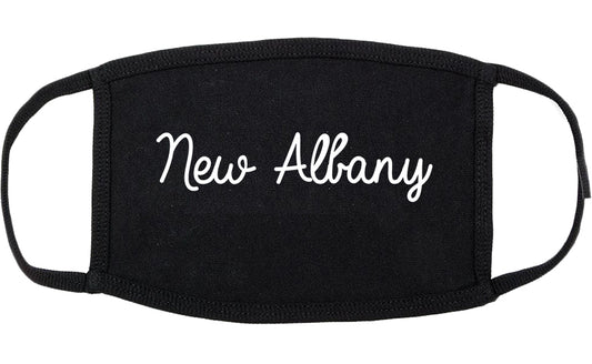 New Albany Ohio OH Script Cotton Face Mask Black