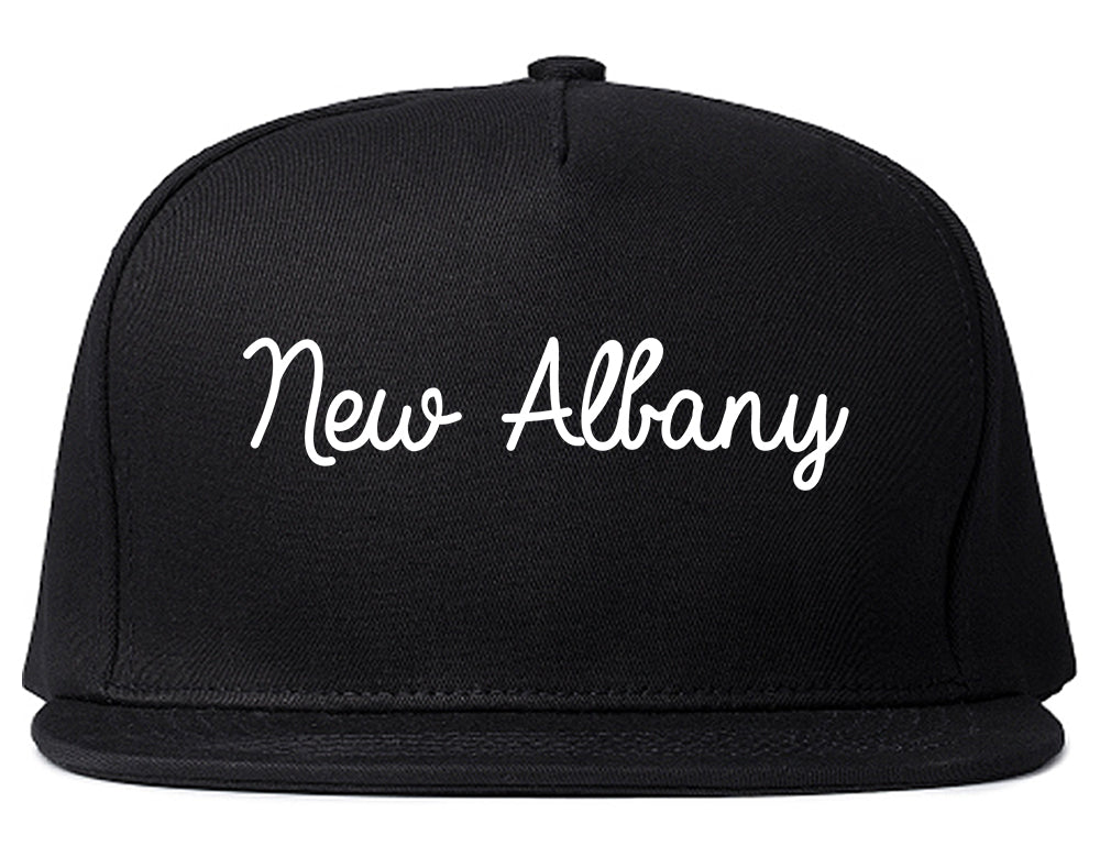 New Albany Ohio OH Script Mens Snapback Hat Black