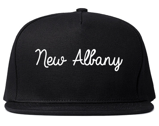 New Albany Ohio OH Script Mens Snapback Hat Black