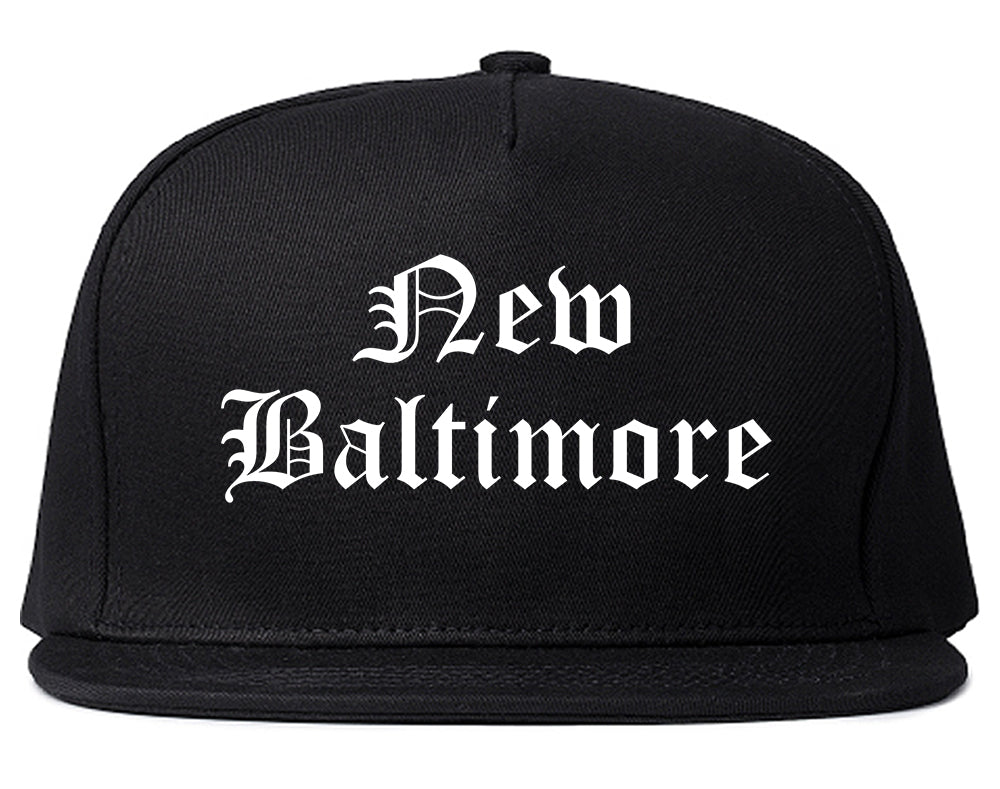 New Baltimore Michigan MI Old English Mens Snapback Hat Black