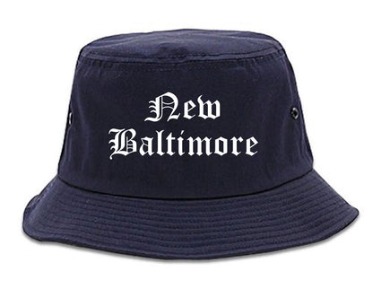 New Baltimore Michigan MI Old English Mens Bucket Hat Navy Blue