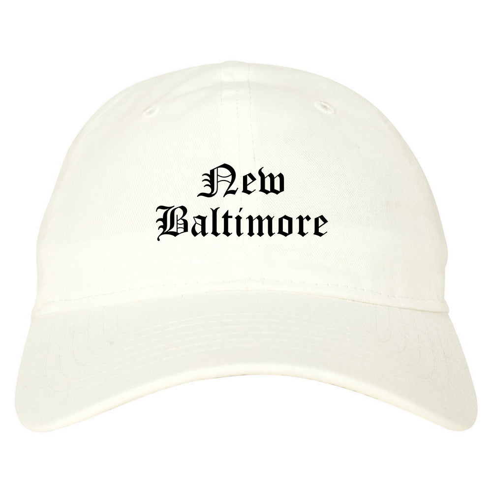 New Baltimore Michigan MI Old English Mens Dad Hat Baseball Cap White
