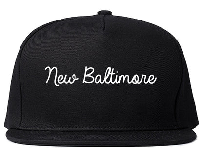 New Baltimore Michigan MI Script Mens Snapback Hat Black