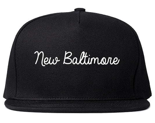New Baltimore Michigan MI Script Mens Snapback Hat Black