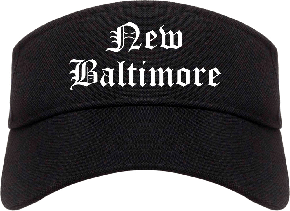 New Baltimore Michigan MI Old English Mens Visor Cap Hat Black