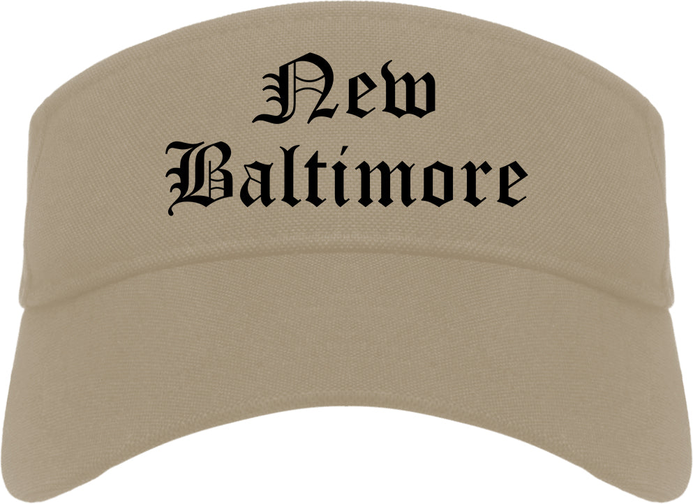 New Baltimore Michigan MI Old English Mens Visor Cap Hat Khaki