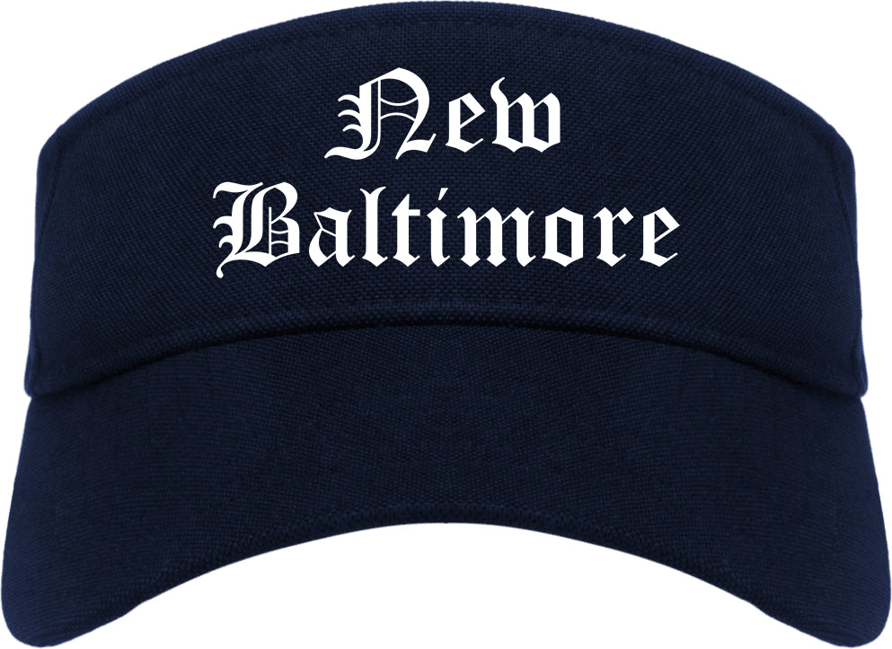 New Baltimore Michigan MI Old English Mens Visor Cap Hat Navy Blue