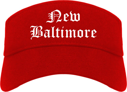 New Baltimore Michigan MI Old English Mens Visor Cap Hat Red