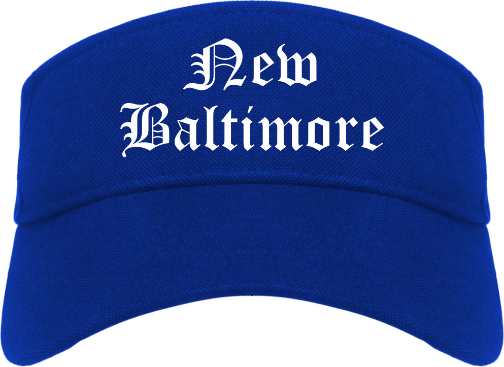 New Baltimore Michigan MI Old English Mens Visor Cap Hat Royal Blue