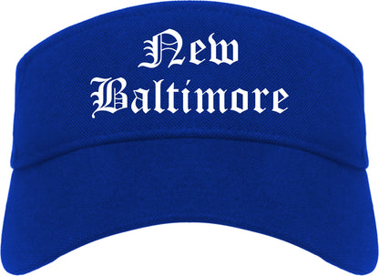 New Baltimore Michigan MI Old English Mens Visor Cap Hat Royal Blue