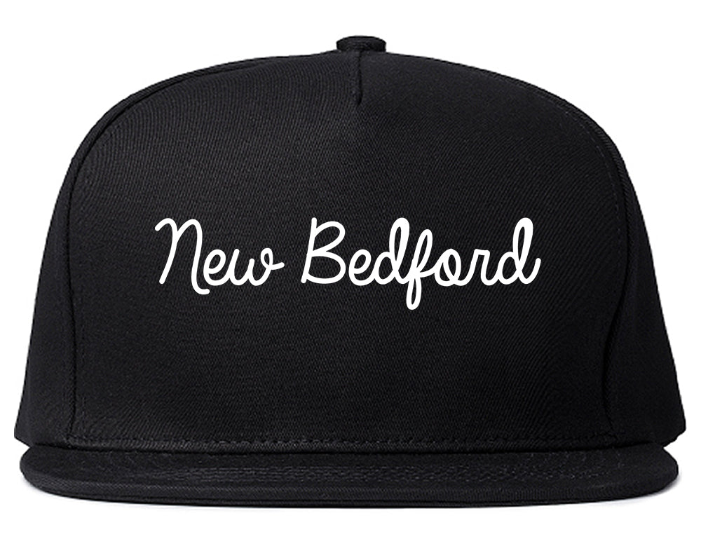 New Bedford Massachusetts MA Script Mens Snapback Hat Black