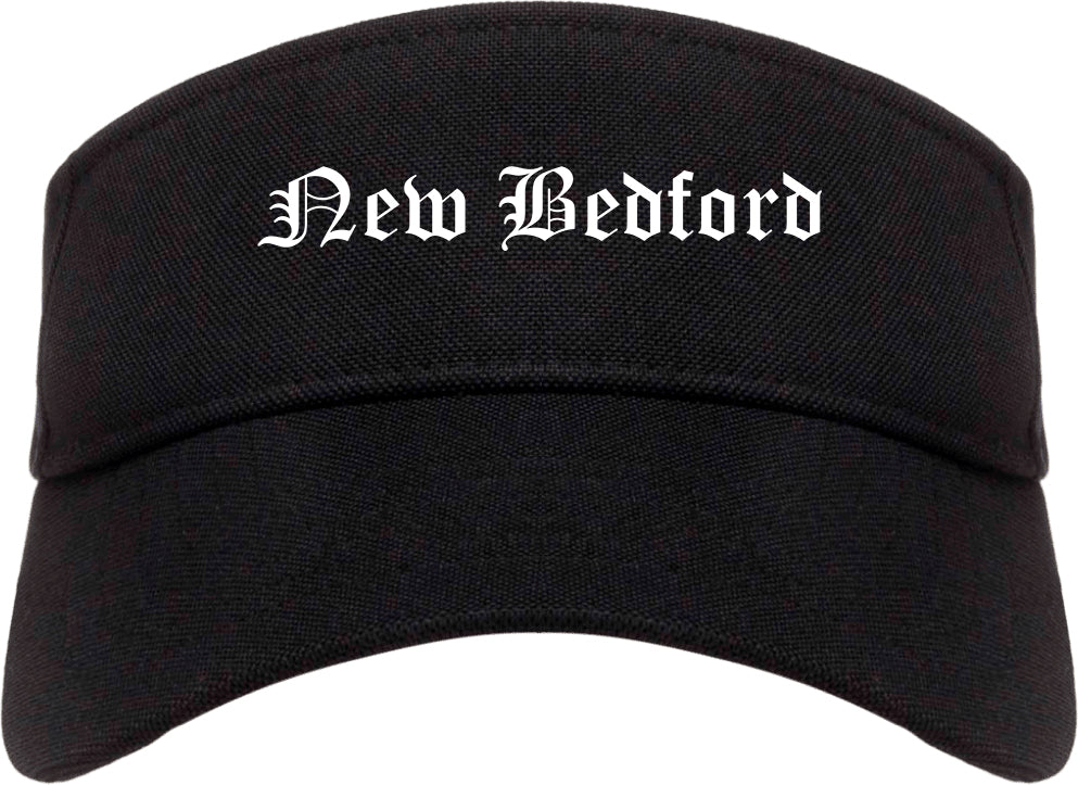 New Bedford Massachusetts MA Old English Mens Visor Cap Hat Black