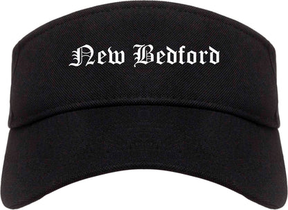 New Bedford Massachusetts MA Old English Mens Visor Cap Hat Black