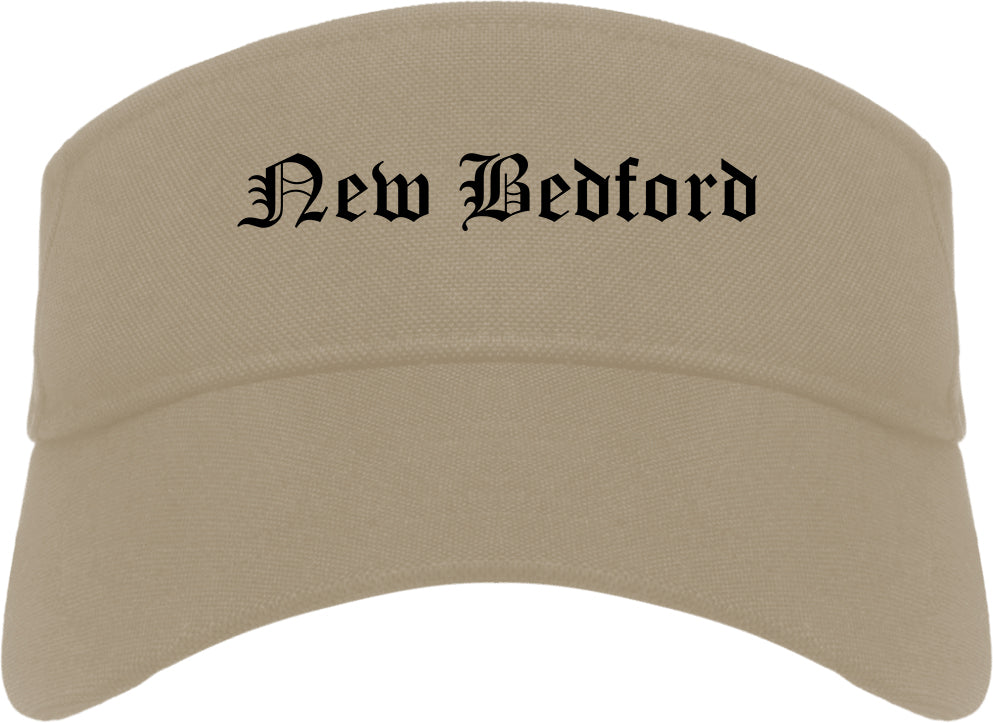 New Bedford Massachusetts MA Old English Mens Visor Cap Hat Khaki