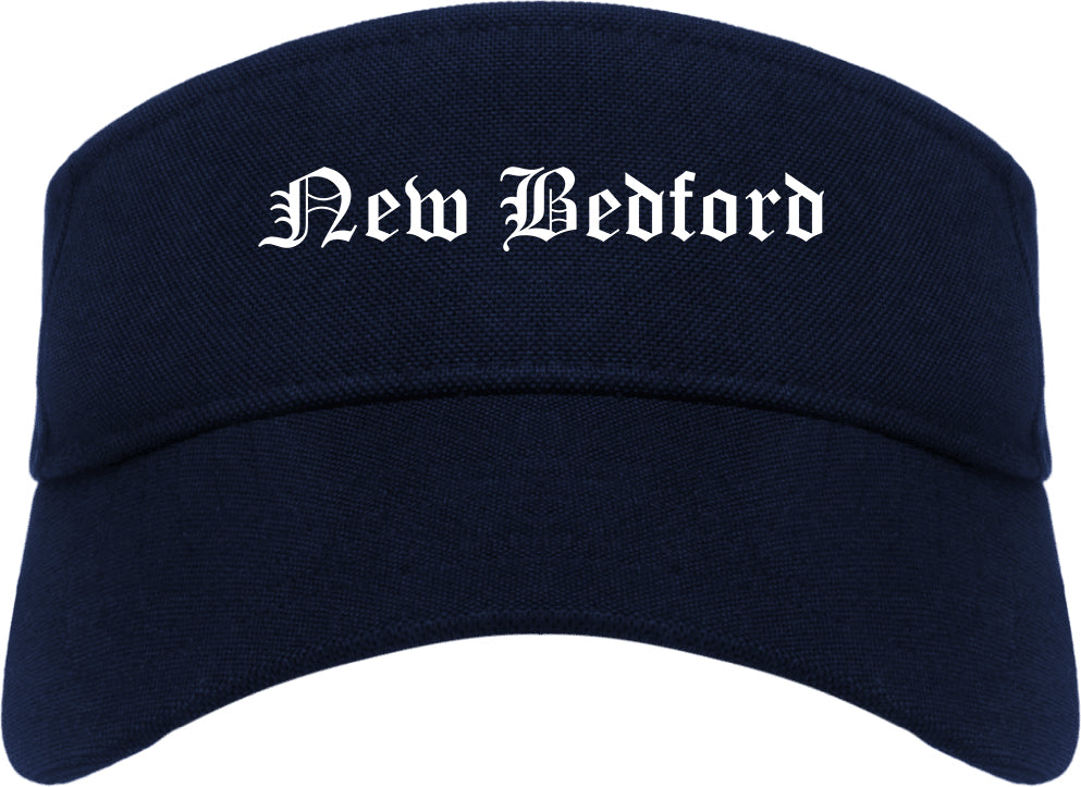 New Bedford Massachusetts MA Old English Mens Visor Cap Hat Navy Blue