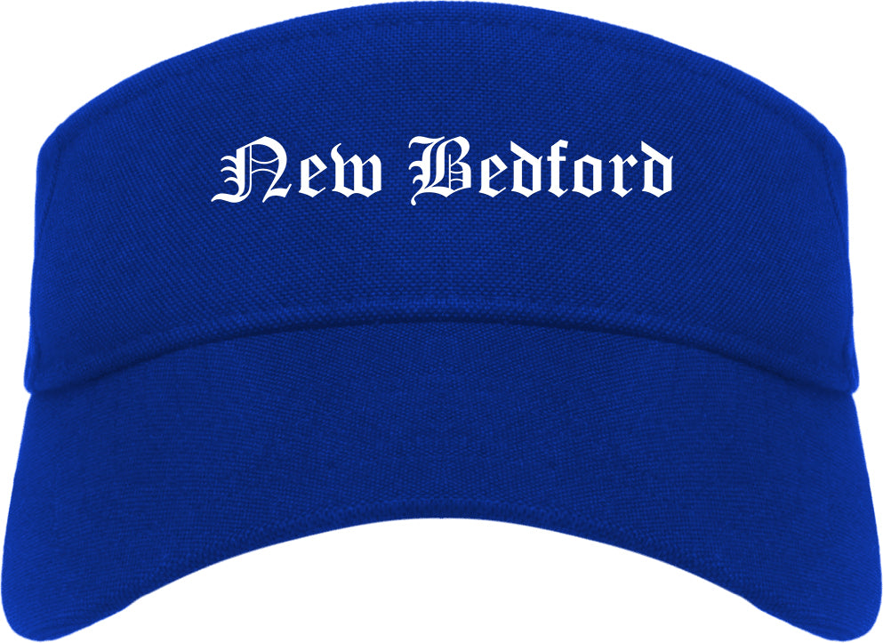 New Bedford Massachusetts MA Old English Mens Visor Cap Hat Royal Blue