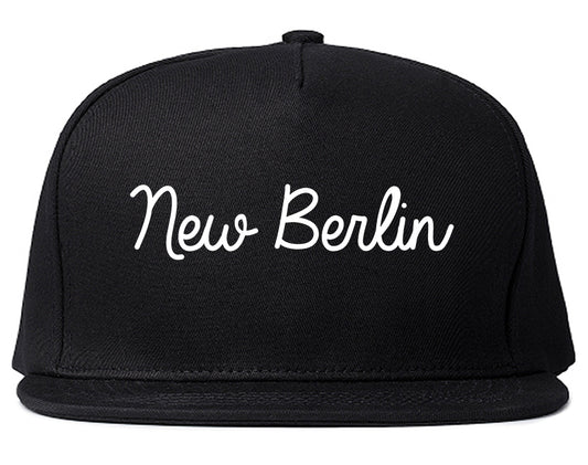 New Berlin Wisconsin WI Script Mens Snapback Hat Black